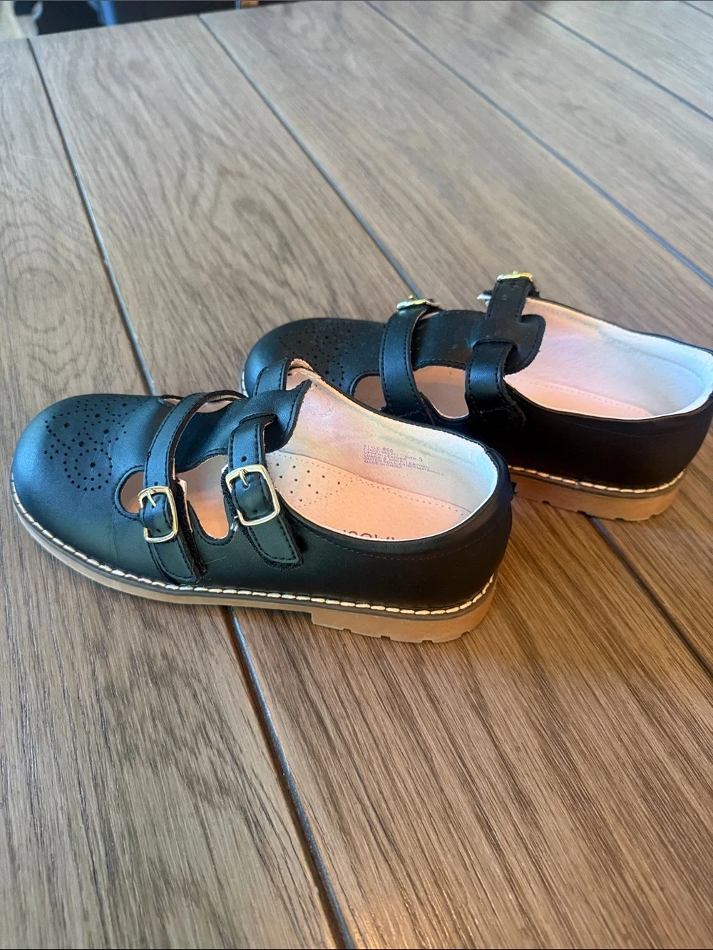 L'Amour Black Girls' Double-Strap Mary Jane Shoes